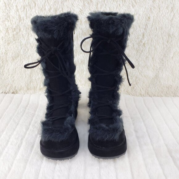 Cub 311 Platform Furry Mammoth Stomper Knee Boots - Picture 4 of 11